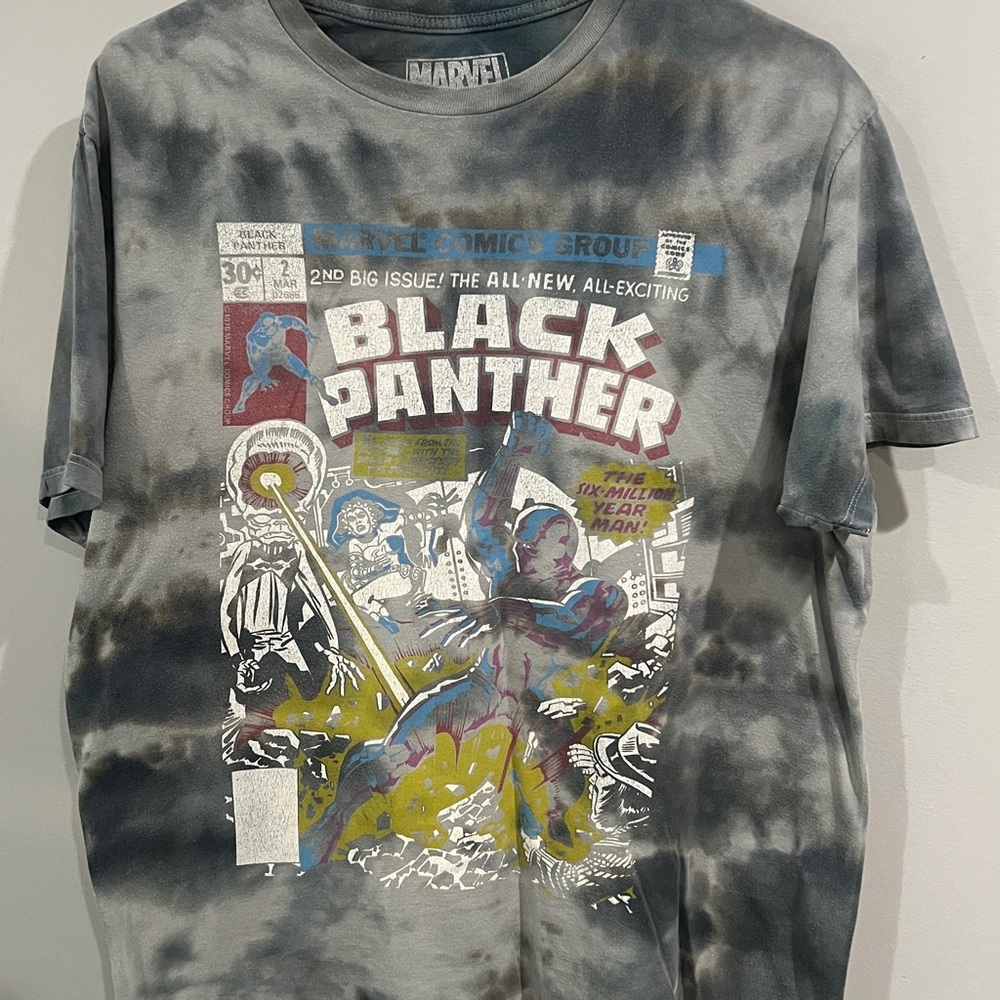 Marvel Black Panther Comic Graphic Tee - Gray